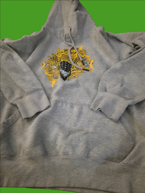 4/$67 Deal! Crooks & Castles Gray Hoodie with Yellow and Black Graphic
